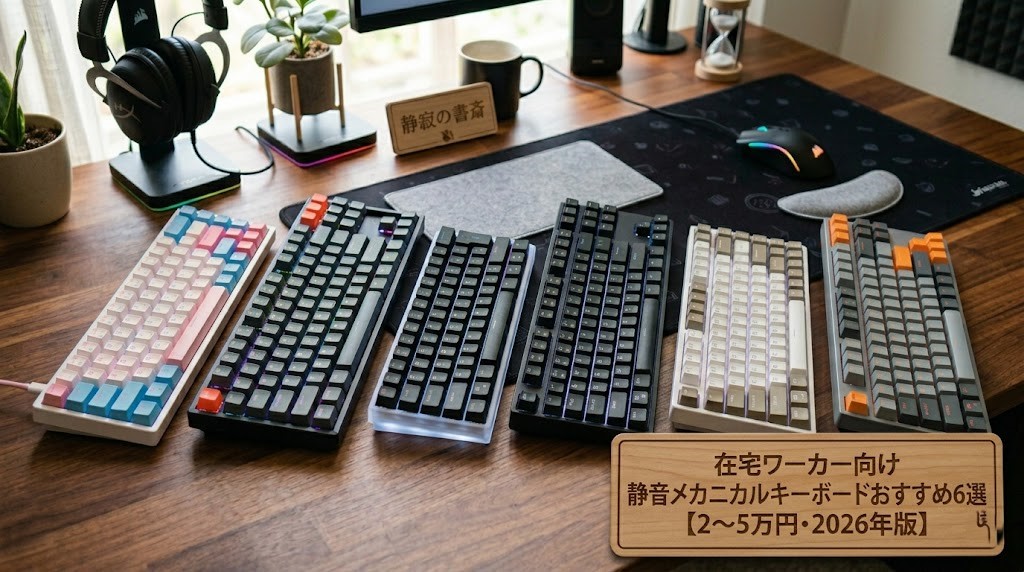 在宅ワーカー向け静音メカニカルキーボードおすすめ6選【2〜5万円